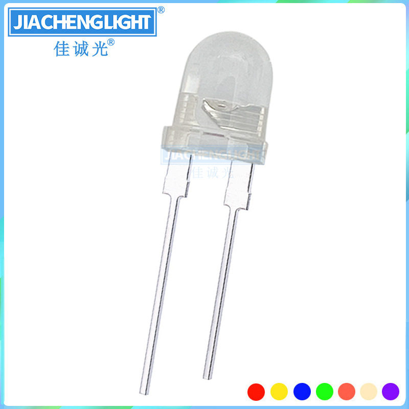 f10圆头大支架8mm红黄蓝绿暖白光0.5w大功率led灯珠rgb七彩快慢闪