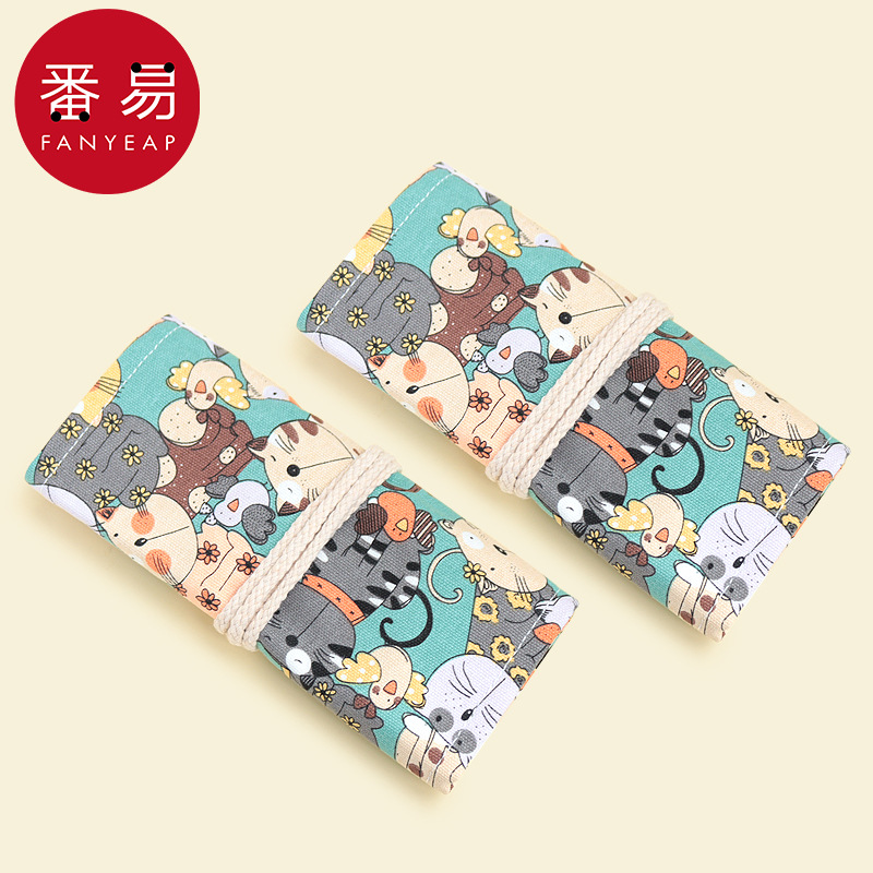 笔帘AB1S242-可爱卷笔袋款笔帘便携收纳素描笔袋学生文具袋子