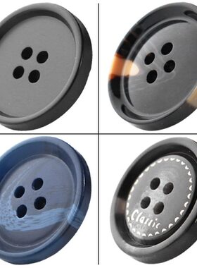 纽扣/大衣A1pq808-西装纽扣四眼扣男女黑色纽扣大衣风衣扣外套毛