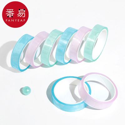 粘粘球拉丝胶带A1pn001-彩色透明黏黏球胶带徒手拉丝胶带冰透胶带