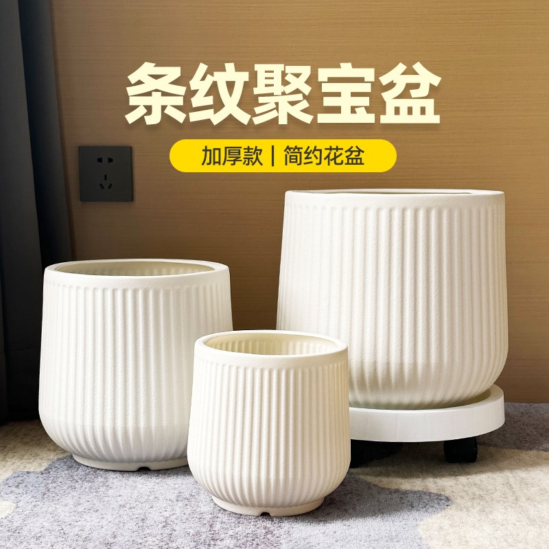 速发塑料花盆景奢高级感发财树盆轻虎皮兰蝴内兰专用室蝶大型绿植