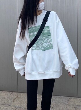 速发港味ch大码薄套白色卫衣休闲复外潮美式小众古款上衣