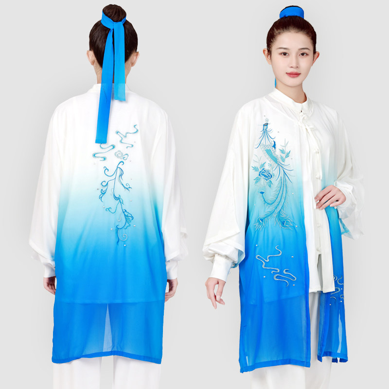 速发太极服新款披沙变色刺比披风武术太极拳披赛演出服男外搭绣肩