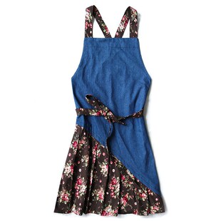 速发围裙理发店吧台网咖花字餐厅服务员工作服印用log店厨房