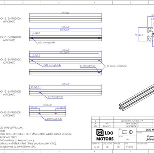 型材外框支孔1515彩色钻o攻丝铝型材套件 V0.1 速发Vor架