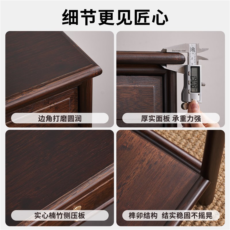 速发中式禅意单个楠竹花架2025客厅茶室方形落地高级感摆件展示置