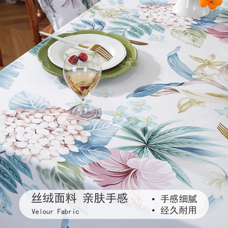 现货速发桌布2024新款防水防油台布美式印花高级氛围感餐桌茶几台