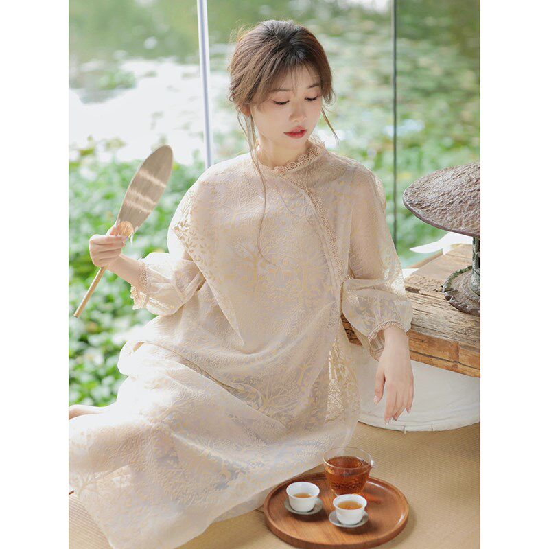 速发新中式禅意禅服大复改良旗袍春款码古盘扣连衣裙国风茶服