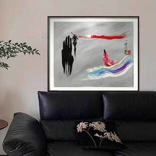 大话西游一生所爱壁画水墨画至尊宝复古宿舍入户玄关客厅装饰画