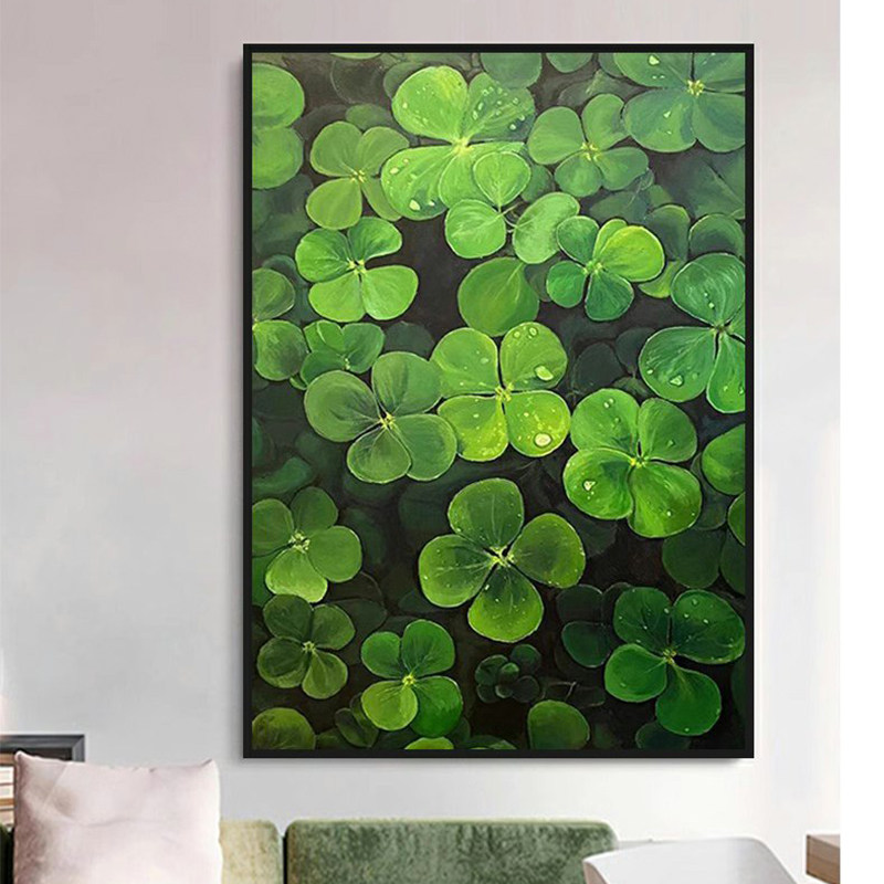 小清新四叶草植物花卉客厅背景墙装饰画好运连连玄关餐厅挂画壁画,家居饰品,现代装饰画,淘宝优惠券,粉丝福利购,淘宝优惠卷