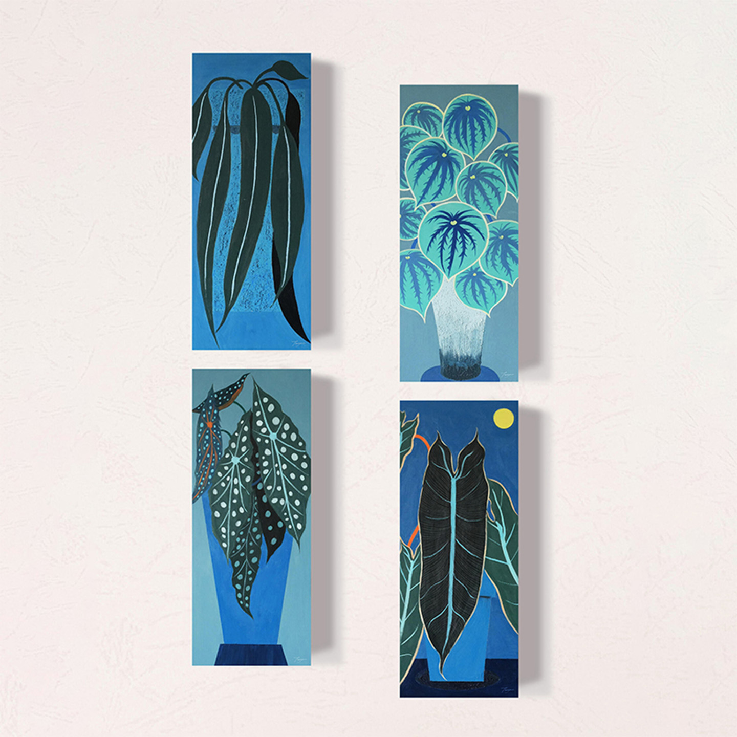 《无限生长》现代简约玄关装饰画蓝色治愈系卧室挂画植物客厅壁画