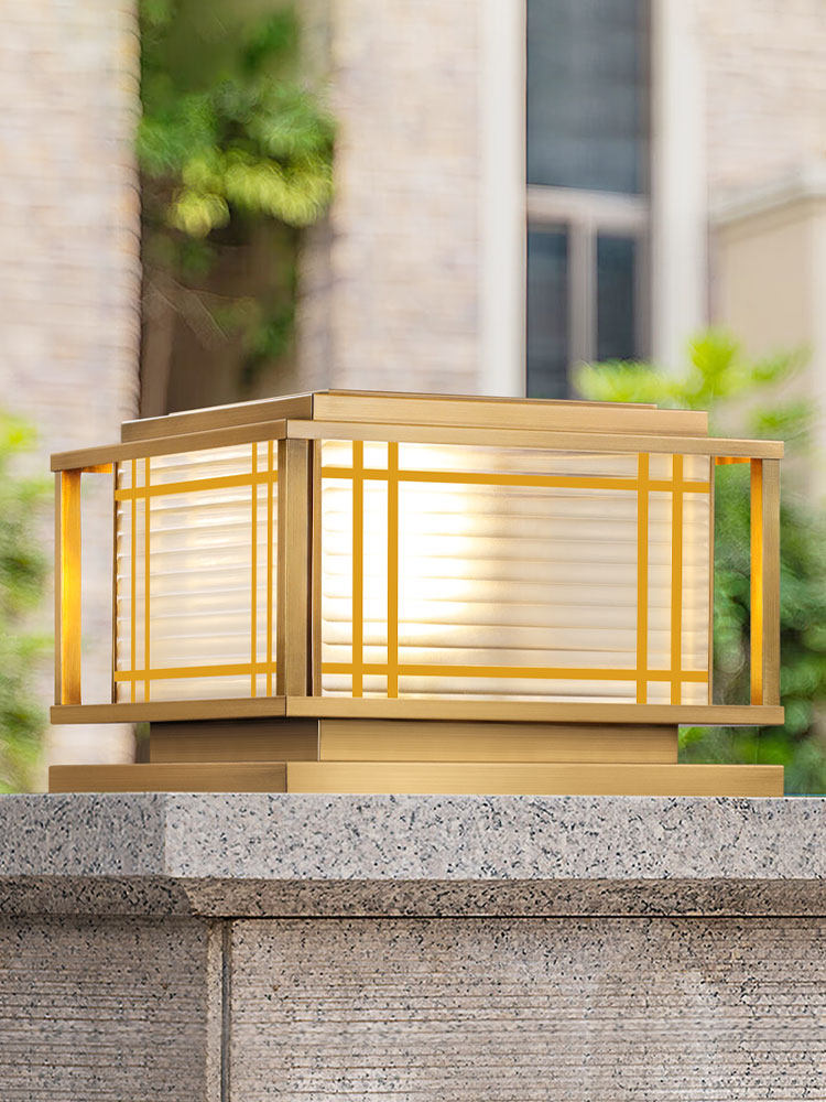 太阳能柱灯，户外防水庭院灯，横纹灯，超亮户外壁灯，别墅门柱灯