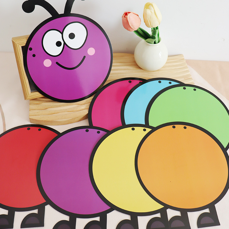 拼接毛毛虫卡片双面可擦写英语教学教具趣味家庭游戏亲子互动玩具