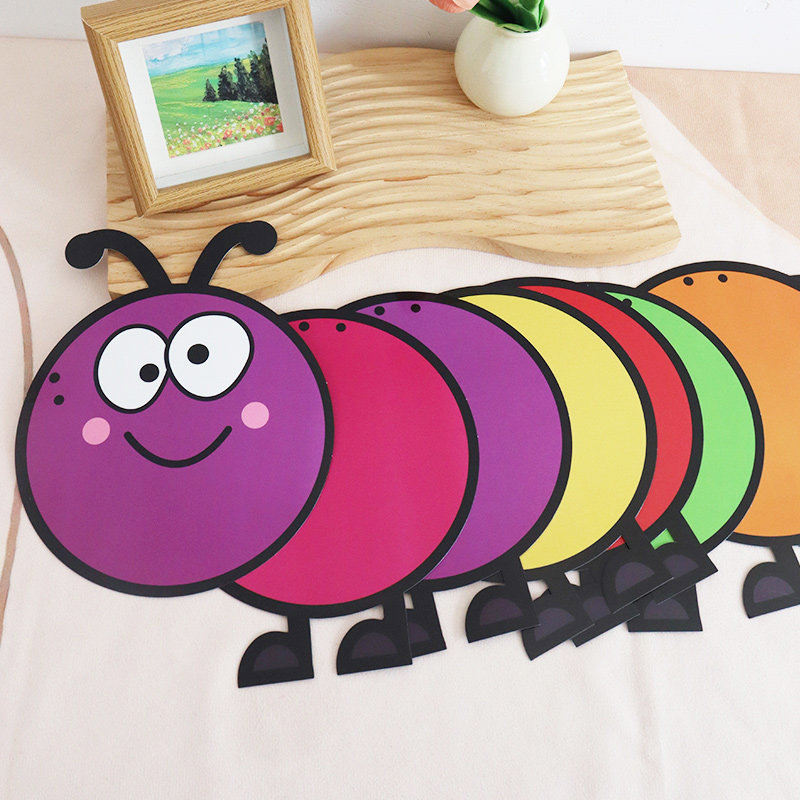 拼接毛毛虫卡片双面可擦写英语教学教具趣味家庭游戏亲子互动玩具