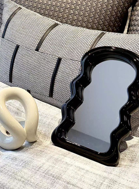 新品装饰推荐奶油风ins梳妆镜法D式化妆镜收纳架陶瓷卧室桌面拍照