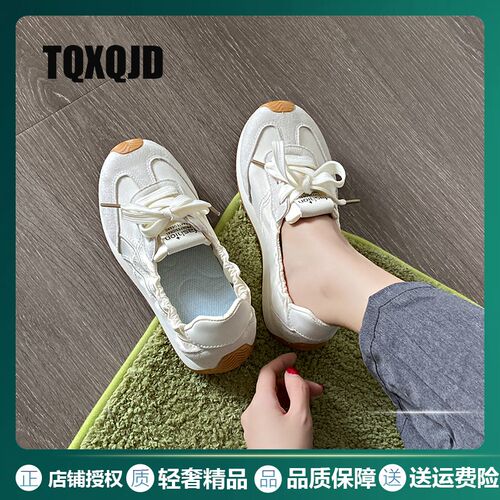 新品软牛皮休f闲鞋子女2026新款韩版帆布鞋秋季软底软面舒适浅口