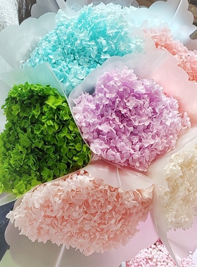 新品永生绣球花云l南永生花干花小叶安娜绣球花厂家花束礼盒配材