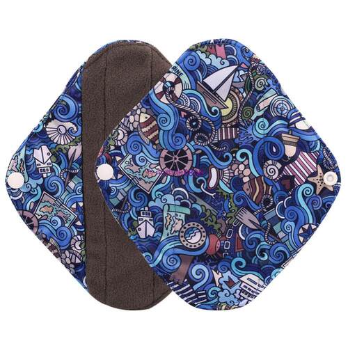 极速Mumb Sanitary pads Women Reusable Charcoal Bamboo Cloth