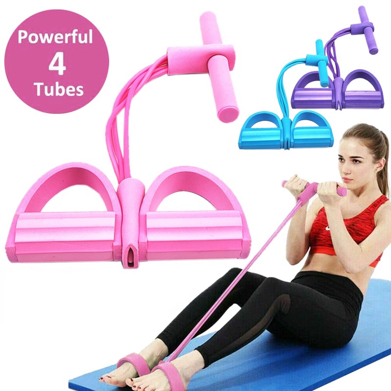 速发4 Resistanc Elastic Pull Ropes Exerciser Rower Belly Res