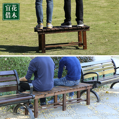 极速实木长凳子换鞋凳碳化防腐公A园长椅子浴室长凳庭院客厅阳台