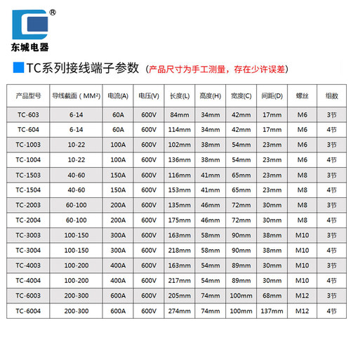新品TC-603/1004大电流接线端子铜件6F00接线柱连接器200A3位4位