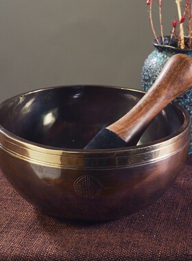 新品金边满月颂钵加厚尼泊尔手工佛音碗I钵音碗瑜伽冥想静心疗愈