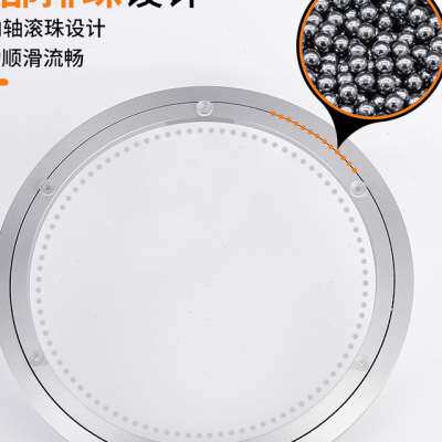 新品铝合金铝转盘 餐桌转盘底座家具圆桌万向玻璃转U盘滚珠轴承24