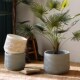 新品 氧化镁花盆落地发p财树花器几何图案客厅阳台商场绿植盆栽简