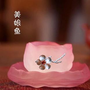 茶道粉色杯子茶具茶杯功夫茶主人杯网红日式 美娘鱼 品茗杯茶盏店