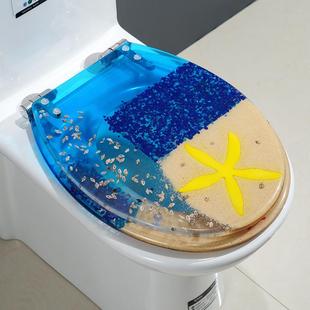 欧式 加厚坐便器盖子缓降 马桶盖 家用通用厕所板坐便盖UVO型老式