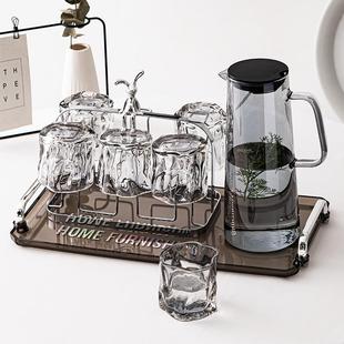 耐高温冷水壶水杯茶杯家用客厅喝水杯子高级感 轻奢玻璃杯水具套装