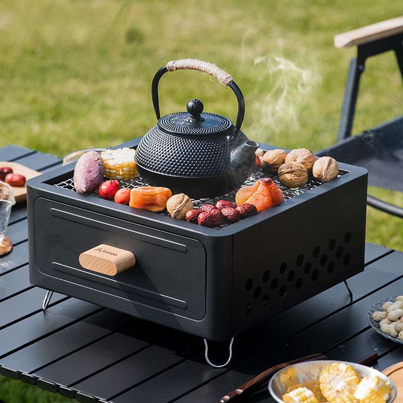 野营炊具家用烧烤架围煮茶烤火式烤串器具全套露营野营煮茶烧奶用