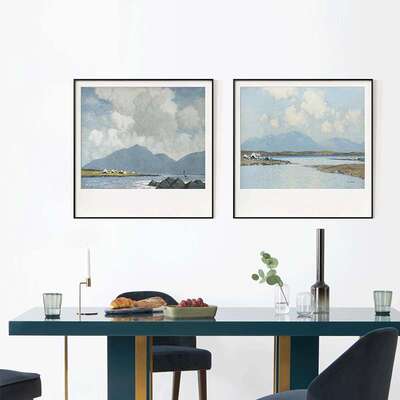 The Irish 北欧风景正方形装饰画简约玄关油画餐厅进门走廊挂画