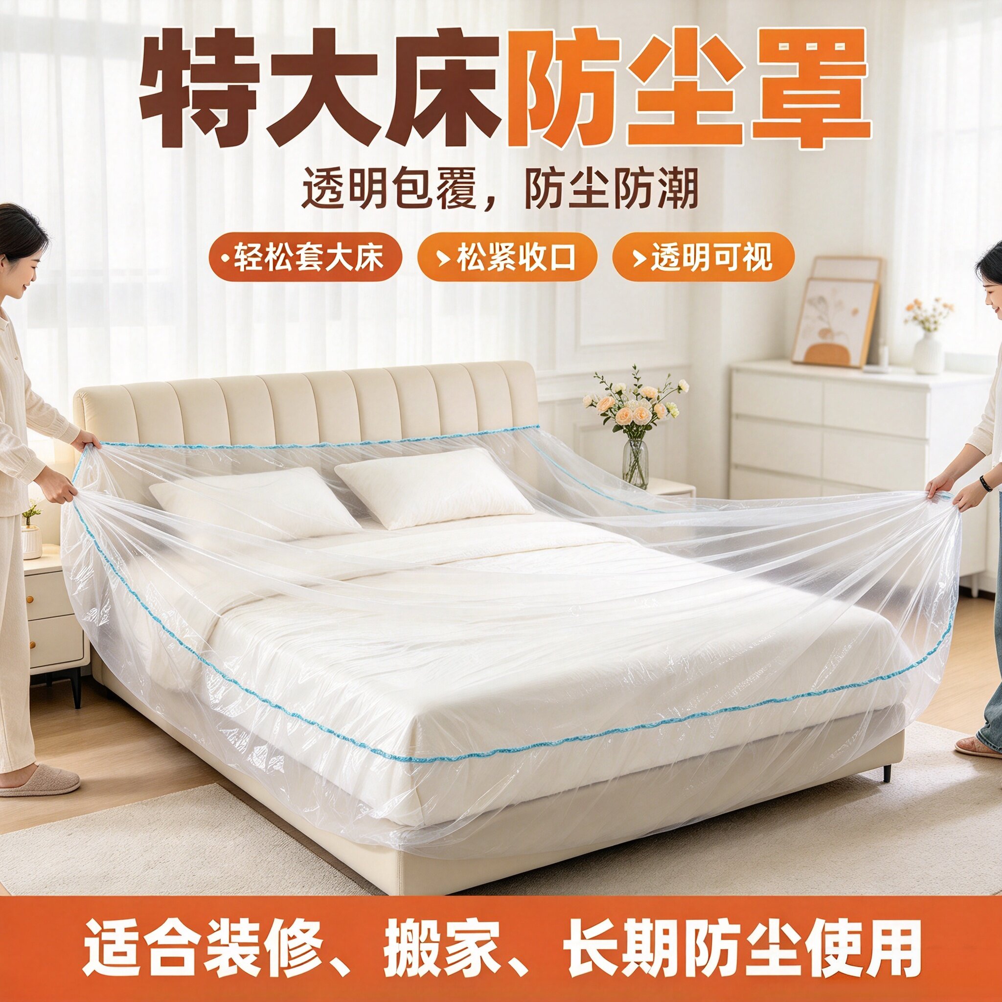 加大透明防尘防潮家具保护膜