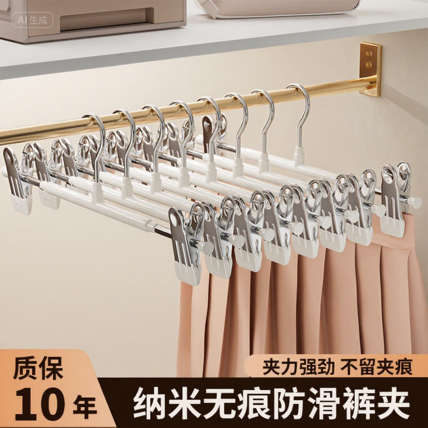 裤架裤夹子家用可调节防滑衣架挂衣神器不锈钢晾晒jk裙无痕收纳,收纳整理,裤/裙架,淘宝优惠券,粉丝福利购,淘宝优惠卷