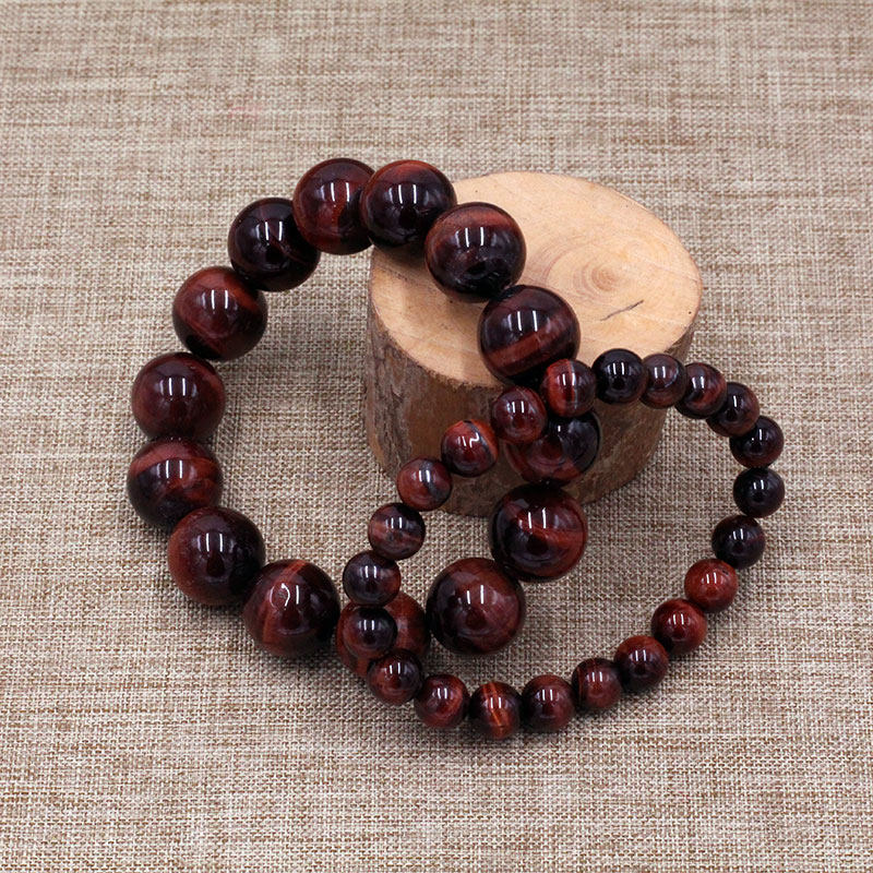 极速红虎眼石手链 老虎眼睛石玉手串F情侣饰品 男女款饰品工艺礼