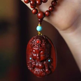 极速赞比亚小叶h紫檀度母国风牌子木质高油高密珠链子0.8搭牌3.9