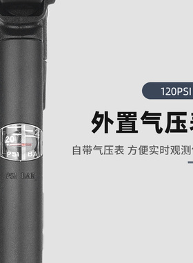 极速塔斯队长自行车打气筒可携式迷你式高压120PPSI美法嘴山地公