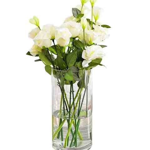 极速圆筒玻璃花瓶酒店客厅插花超大超高透明O圆柱形直筒容器落地