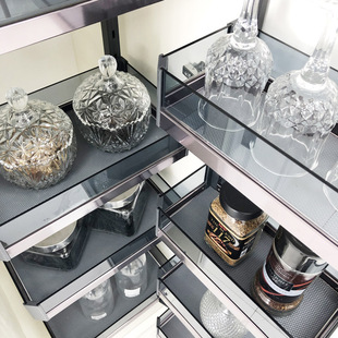 极速紫晶款橱柜大怪物高r柜拉篮抽屉式调味篮厨房竖拉篮碗柜拉篮