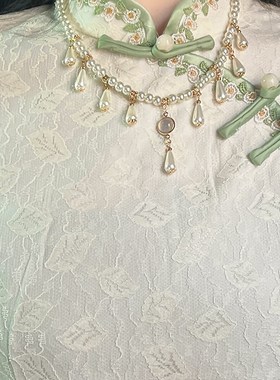 极速白月光新中式汉服软璎珞项D链复古旗袍宫廷锁骨链宋制国