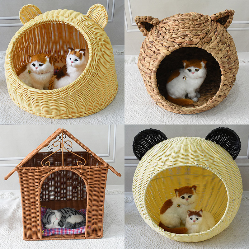 极速新品c猫窝篮仿藤编织篮四季通用半封闭式猫咪宠物窝透气可水,宠物/宠物食品及用品,猫窝/屋/帐篷/沙发,淘宝优惠券,粉丝福利购,淘宝优惠卷