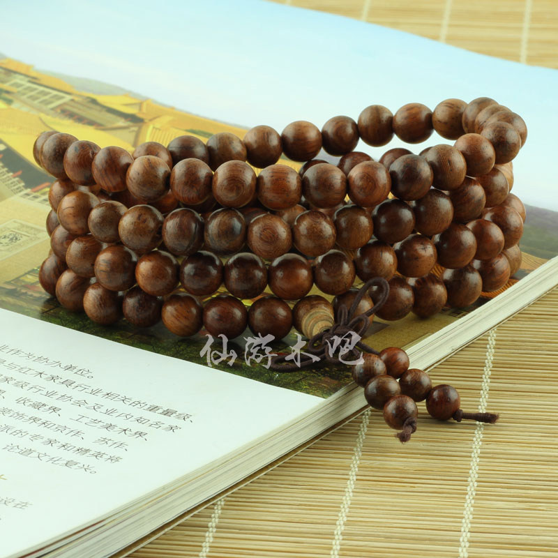 极速缅甸黄花梨手串 瘤疤草花梨瘿子紫檀木手串檀香Y108颗手链