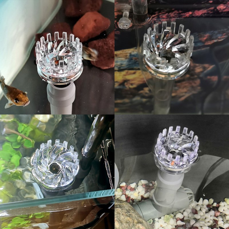 速发面吸过滤头玻璃鱼缸过滤器进水口旋转除油膜神器浮头浮子配件