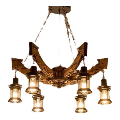 极速新美式乡村餐厅复o古怀旧船木吊灯工业风酒吧装饰漫咖啡创意