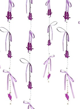 极速新品b紫色喜字婚房装饰布置套装结婚房珍珠门帘结婚卧室装饰