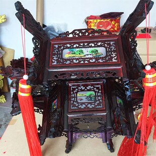新品实木六角仿古宫灯吊灯大厅吸顶灯中式茶楼酒楼木质走廊Z35*75
