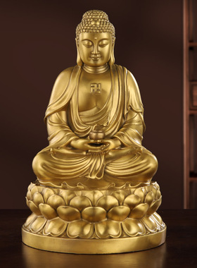 新品纯黄铜西方娑婆m三圣观音菩萨坐莲佛像地藏王释迦牟尼家用供