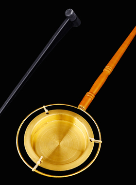 新品铜木柄单双铛子打击乐器家用念经助念K档子长柄铜铛子引庆佛