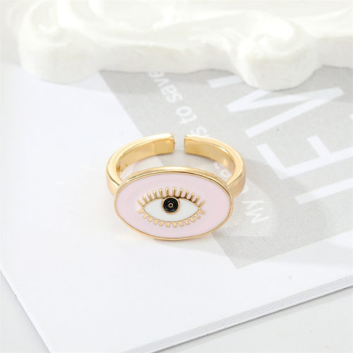 极速.Enamel Oval Evil Eye Finger Rings For Women Fashio.n Vi